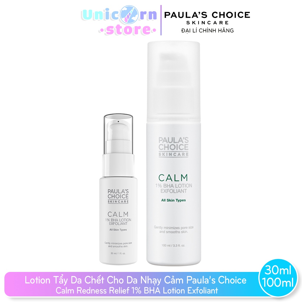 Lotion Tẩy Da Chết Dịu Nhẹ Phù Hợp Cho Da Nhạy Cảm Paula’s Choice Calm Redness Relief 1% BHA Lotion Exfoliant