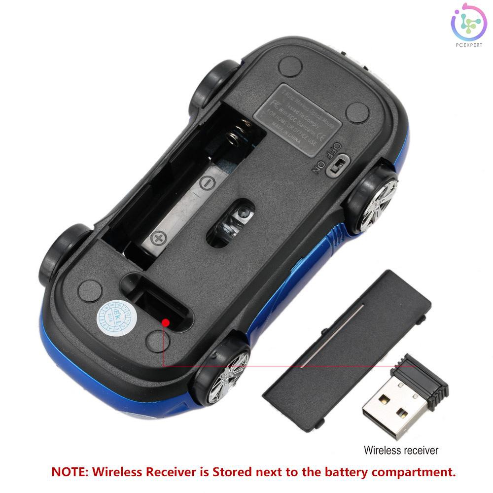 PCER♦2.4GHz Wireless Racing Car Shaped Optical USB Mouse/Mice 3D 3 Buttons 1000 DPI/CPI for PC Lapto