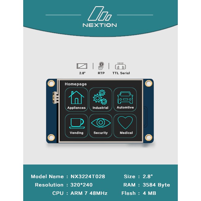 Màn hình TFT LCD 2.8 Inch NX3224T028 của Nextion