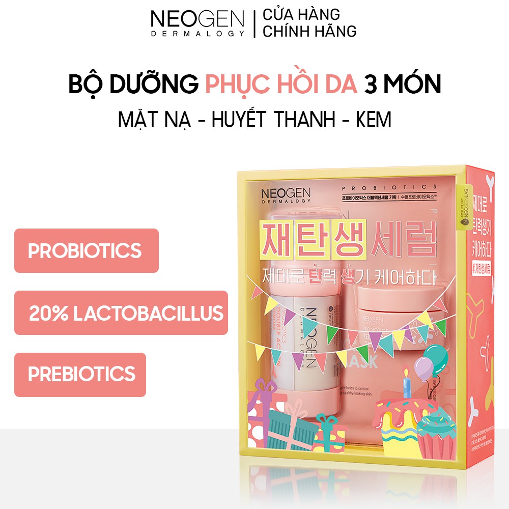 Bộ Dưỡng Men Vi Sinh Lợi Khuẩn Bảo Vệ Da Kép Neogen Dermalogy Probiotics Doule Action Serum Set