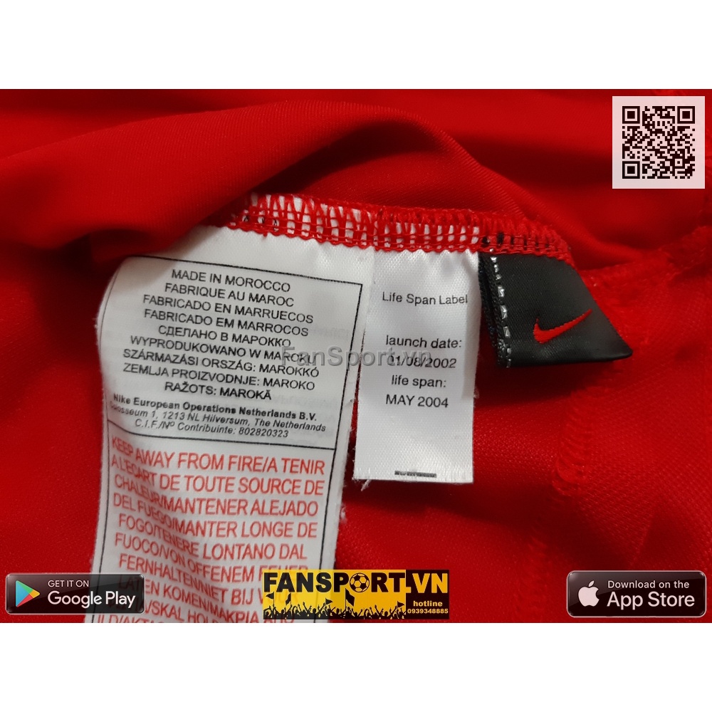 Áo đấu bóng đá Manchester United Community Shield 2003 home shirt 2002 2004 red NIKE 184947 size M