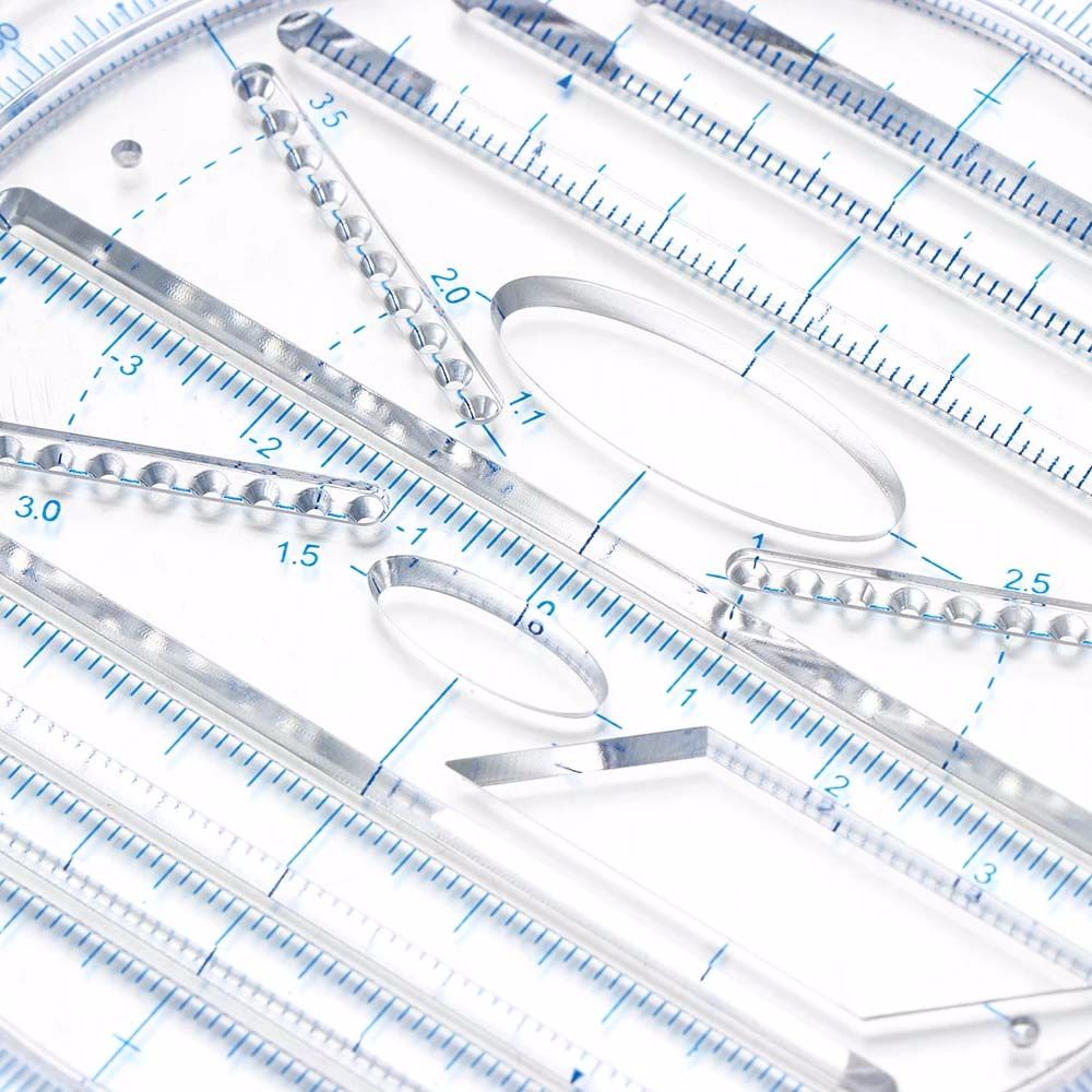 Thước Vẽ Hình Học Đa Chức Năng Tiện Dụng Cho Học Sinh