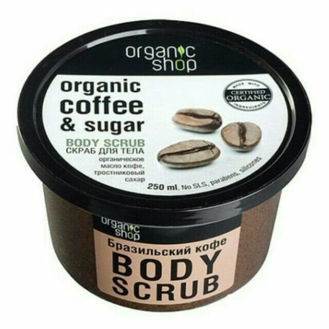 Tẩy Da Chết Body Organic Shop Dưỡng Da Trắng Sáng Của Nga, TDC Coffee.