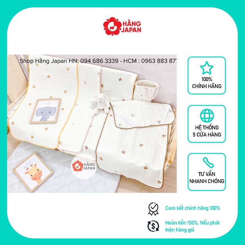 Thảm lót thêu họa tiết chất liệu cotton sợi tre kích thước 60*120cm xinh xắn đáng yêu cho bé