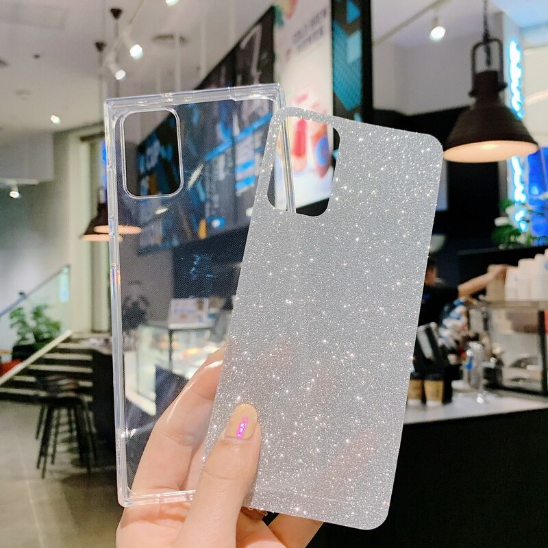 Ốp điện thoại TPU dẻo viền vuông màu neon lấp lánh cho SAMSUNG A21S A50S A30S S21 FE S20 FE S20 ULTRA S21 PLUS A50
