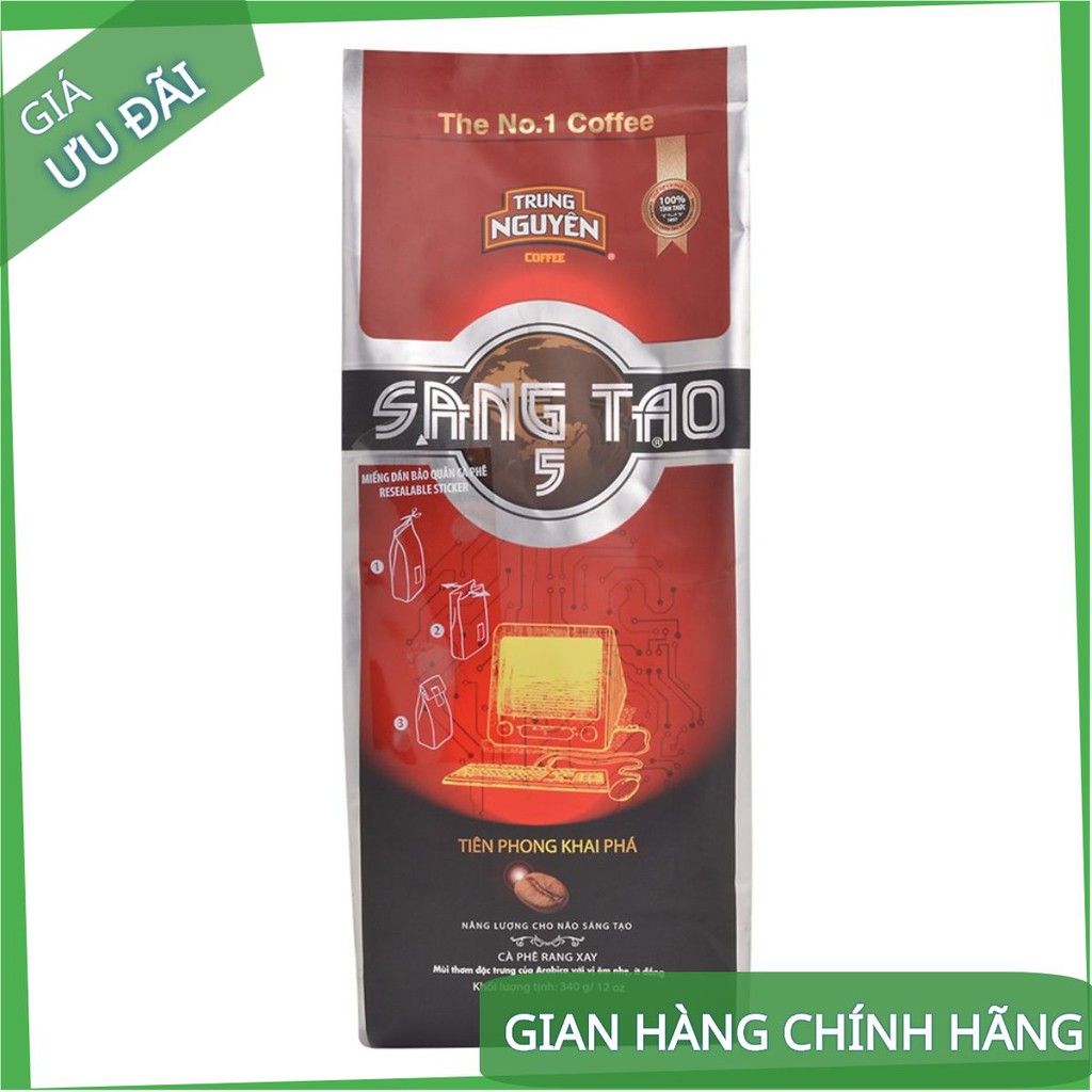 Cà phê Sáng Tạo 5 Trung Nguyên - Gói 340g - Cà Phê Pha Phin - Trung Nguyên Legend