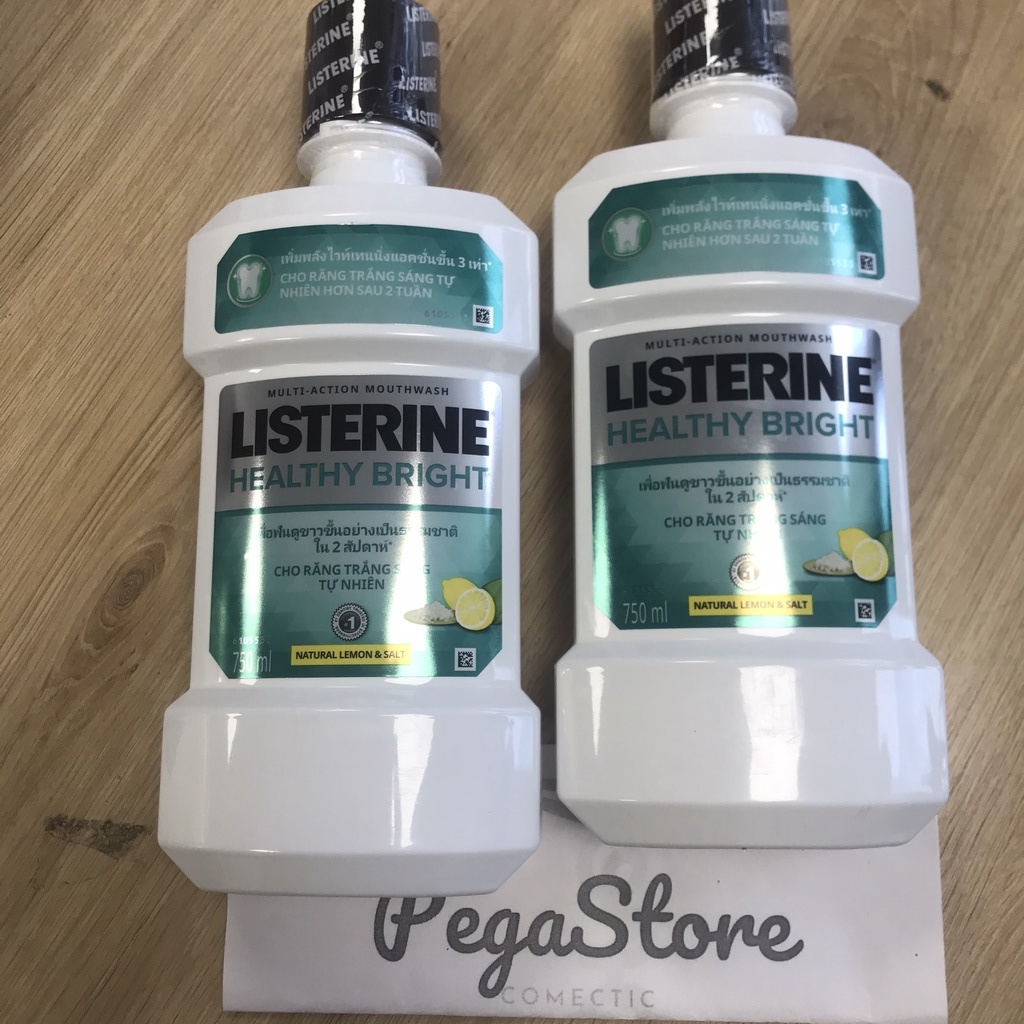 Nước súc miệng chanh muối LISTERINE Healthy Bright - nước xúc miệng 250ml - 750ml - 1 chai
