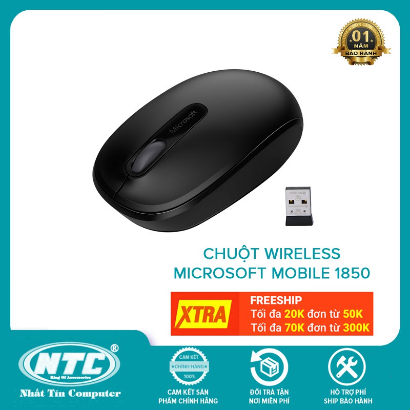 Chuột không dây Microsoft wireless Mobile 1850 siêu bền - PSD phân phối (4 MÀU TÙY CHỌN) Nhất Tín Computer