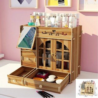 TỦ KỆ GỖ GHÉP ĐỰNG MỸ PHẨM ĐỒ DÙNG NHIỀU NGĂN SIÊU ĐẸP CAPU084tg