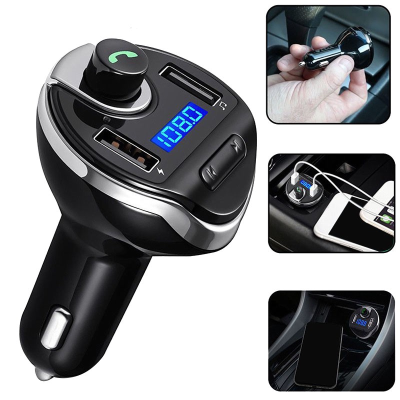 New Stock Car Bluetooth 4.2 Fm Transmitter T20 Car Kit Handsfree Receiver