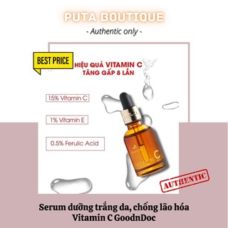 Serum dưỡng trắng da, mờ thâm nám GOODNDOC Vitamin C