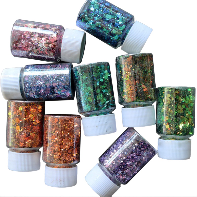 Sa Đồ Chơi Slime Hình Lục Giác Đính Kim sa Lấp Lánh