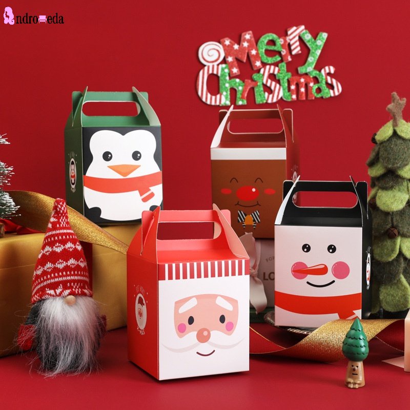 1 Hộp Quà Giấy Kraft Đựng Bánh Kẹo Giáng Sinh Năm Mới