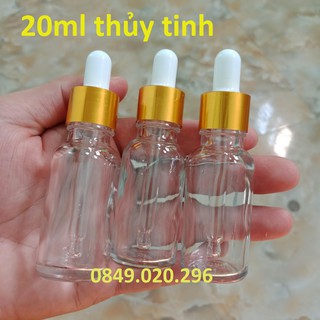 Combo 50 lọ 20ml trong suốt + 50 lọ 3ml trong suốt + 50 hũ chiết kem 20 gam thủy tinh mờ + 50 hũ 5 gam nhựa tròn trong