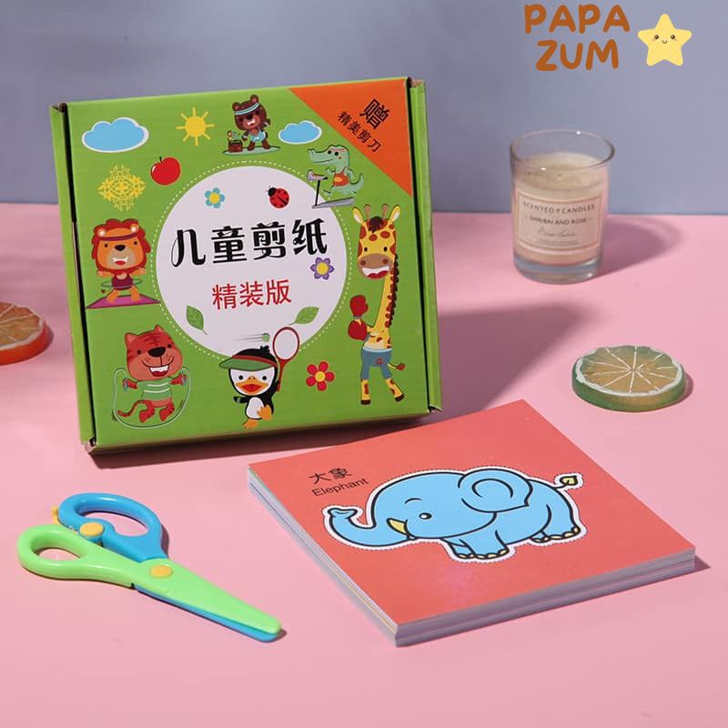 Bộ cắt giấy thủ công đa hình 240 tờ sáng tạo cho bé phiên bản 2022 PAPAZUM
