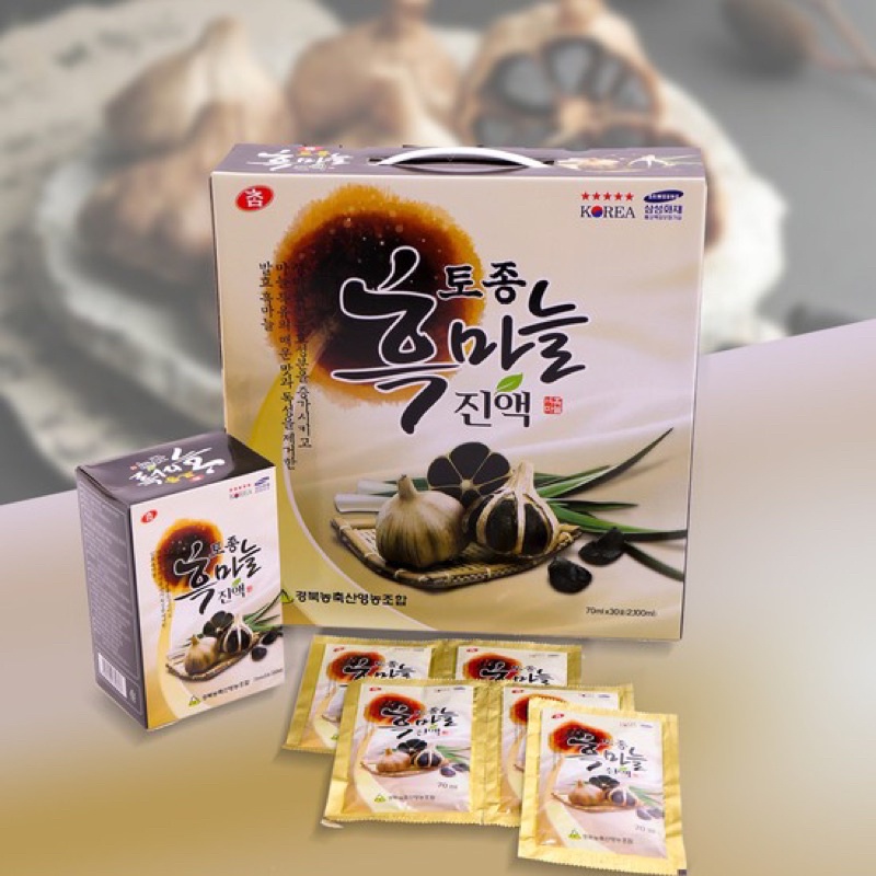 Nước Tinh Chất Tỏi Đen Hàn Quốc Cham Korean Traditional Black Garlic Hộp 30 Gói x 70ml, Tăng cường hệ miễn dịch