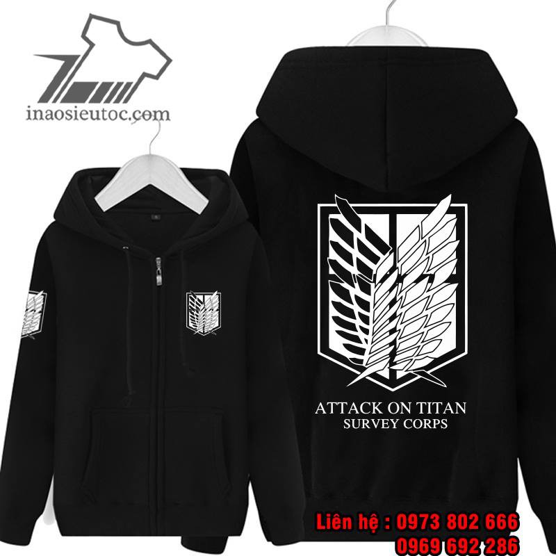 [SIÊU RẺ] Áo khoác áo Hoodie in hình attack on Titan đẹp giá rẻ chất lượng