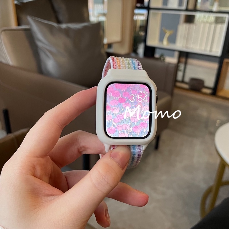 Dây Đeo Nylon Cho Đồng Hồ Thông Minh Smart watch series 7 4 3 5 SE 6 485mm 41mm 44mm 40mm 42mm 38mm