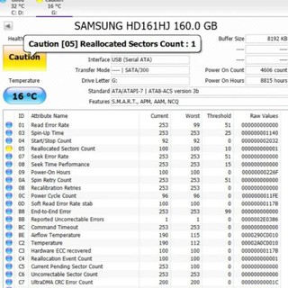 Ổ cứng hdd pc 160gb samsung seagate sata ổ đĩa desktop máy vi tính bàn 3.5 160g 160 g gb caution kĩ thuật