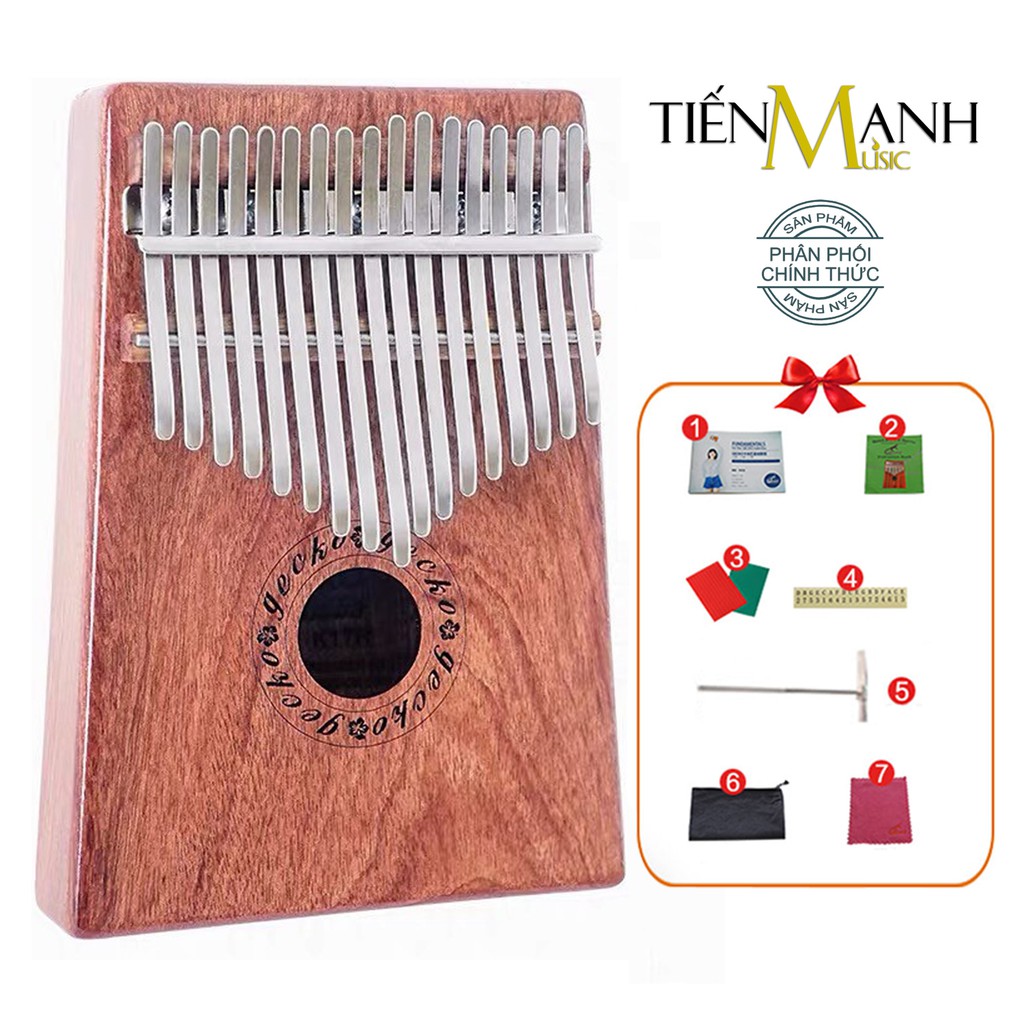 [Khắc Phím] Đàn Kalimba Gecko 17 Phím K17R - Tone C, Rosewood (Cam kết 100% Chính hãng nhập khẩu bởi Tiến Mạnh Music)