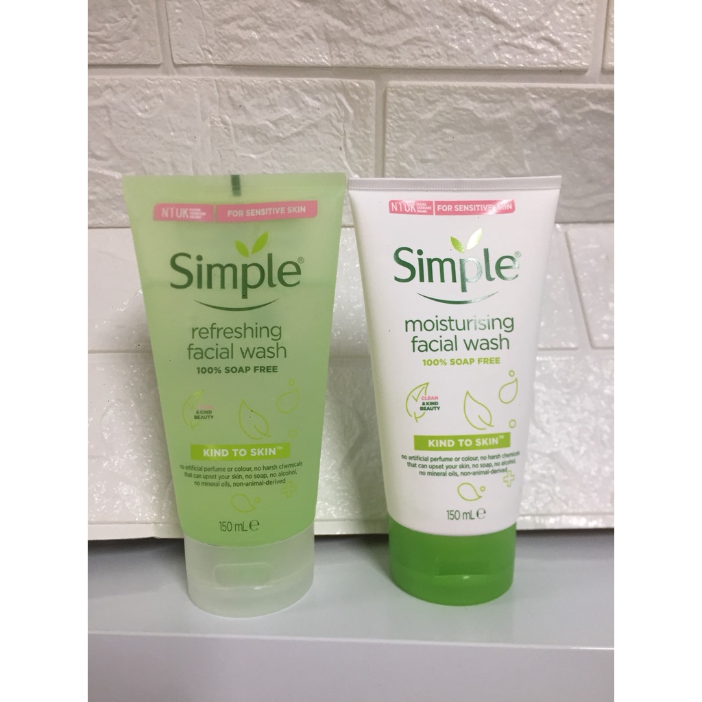 Sữa rửa mặt Simple UK chính hãng