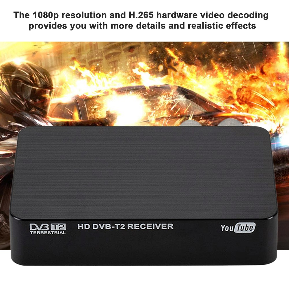 PUR Fully HD 1080P Digital DVB-T2 Mini Multifunctional Terrestrial TV Tuner Powerful Set Top Box