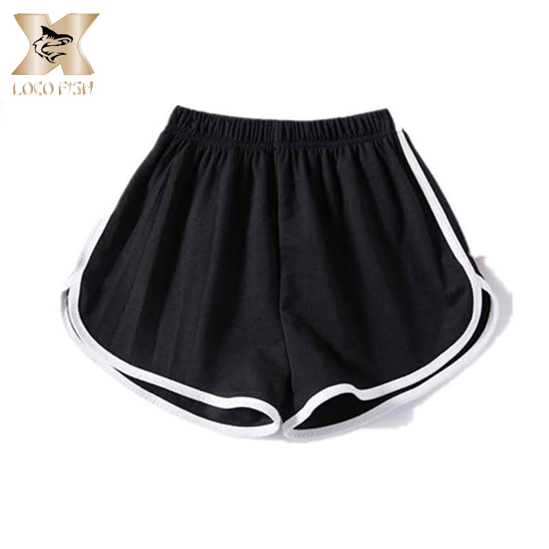 Quần đùi LOCO FISH cotton ống rộng màu sắc tương phản thời trang mùa hè dành cho nữ