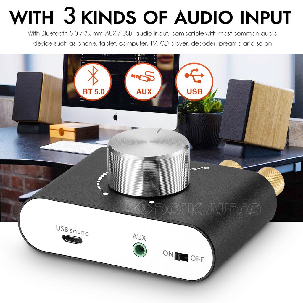 Bộ Khuếch Đại Âm Thanh HiFi Kỹ Thuật Số Bluetooth 5.0 Mini 50W + 50W