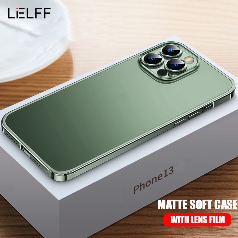 Ốp Điện Thoại Mềm Mặt Nhám Chống Sốc Kèm Phim Bảo Vệ Camera Cho iPhone 13 pro max 12 pro max 11