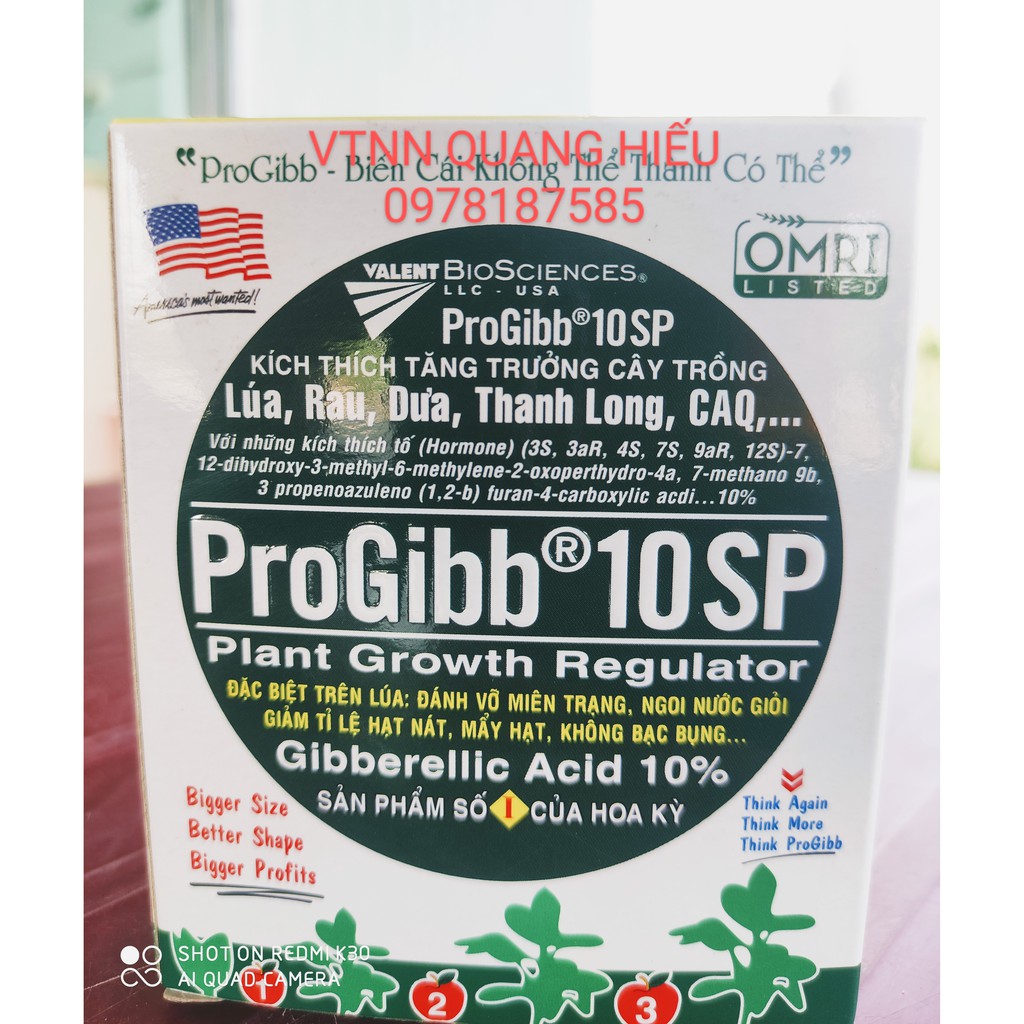 [1 gói] 1grTăng Trưởng Sinh Học ProGibb 10SP Tân Qui  - 1 gói ProGibb 10SP