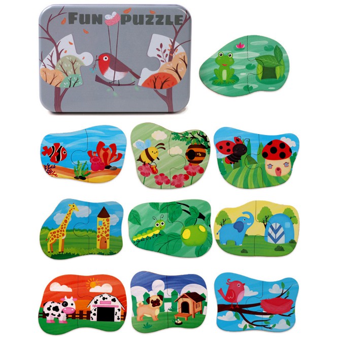 HỘP ĐỒ CHƠI GHÉP HÌNH GIẢI CÂU ĐỐ FUN PUZZLE