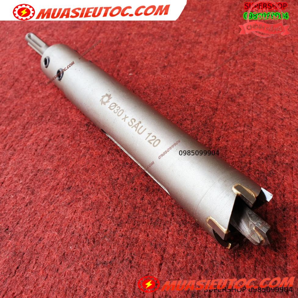 Mũi khoan rút lõi khoét tường gạch sâu Phi 30 x 120 mm không khoan bê tông, không khoan chế búa