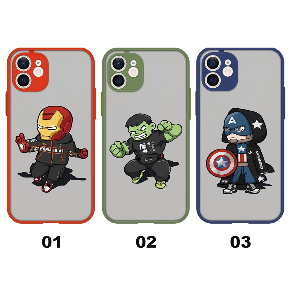 Ốp Điện Thoại Hình Avengers Iron Man Hulk Cho Iphone 11 12 13 Pro Max XR XS X 6 7 8 Plus SE2020 6splus 6S 5 4