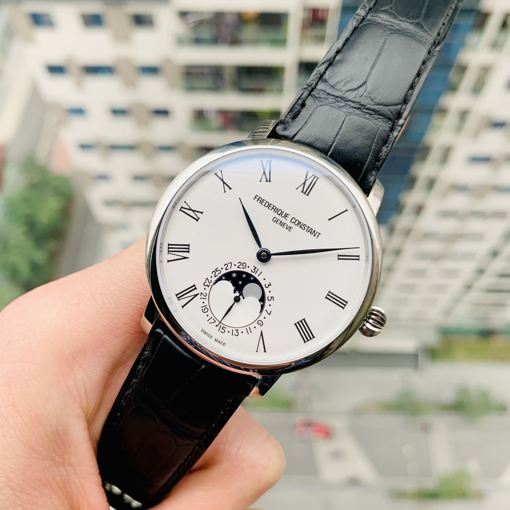 Đồng hồ nam chính hãng Frederique Constant MoonPhase White 705WR4S6 - Máy cơ tự động - Kính Sapphire