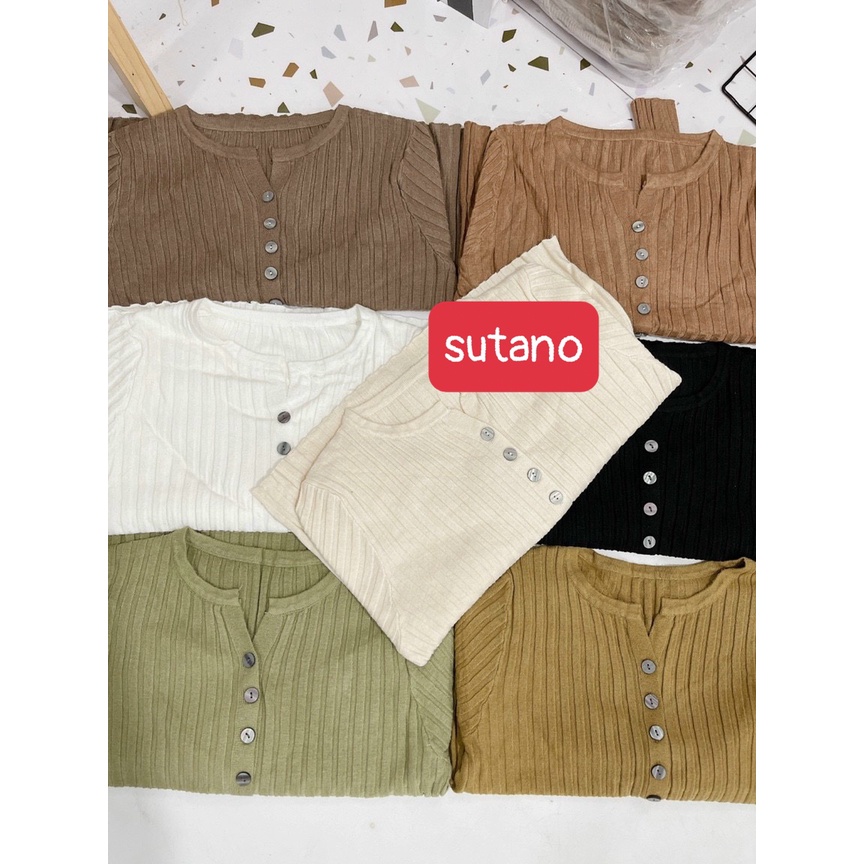 Áo len đũa cài cúc dài tay form ôm co giãn kiểu dáng sexy chất len cao cấp A685 SUTANO