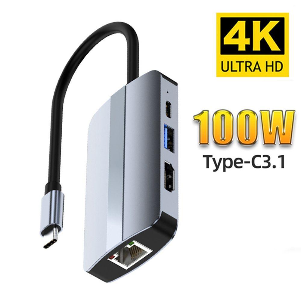 BEBETTERM Bộ Chia Cổng Sạc USB Loại C 4K HDMI 6 Trong 1 Cho Laptop PC