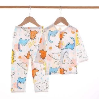 Bộ dài tay vải Quảng Châu thông hơi 100% cotton sợi tre