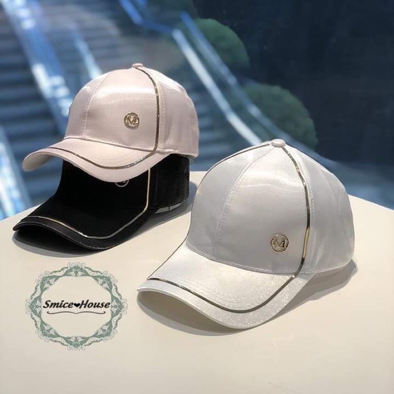 NÓN LƯỠI TRAI NHŨ CHỮ M VIỀN VÀNG LẤP LÁNH HÀNG CAO CẤP