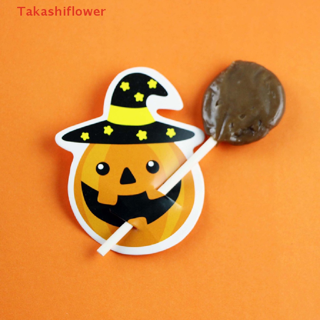 Set 50 Thẻ Kẹo Mút / Bánh Quy / Kẹo Mút / Bí Ngô / Ma Quỷ Trang Trí Halloween / Giáng Sinh DIY