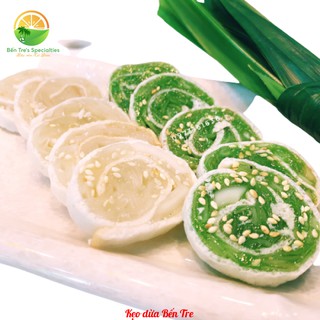 Kẹo dừa non cuộn bánh tráng/Màu trắng sữa