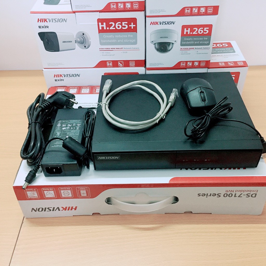 Trọn Bộ 8 Camera IP PoE Hikvision 4.0MP Tầm Xa Hồng Ngoại 30M Cấp Nguồn Qua Cáp Mạng PoE - Hàng Chính Hãng