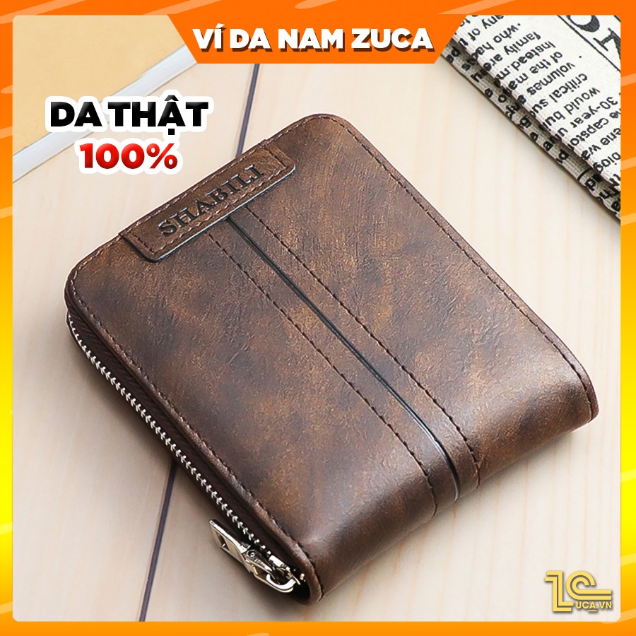 Ví nam kiểu đứng da bò thật 100% thương hiệu Zuca DN05