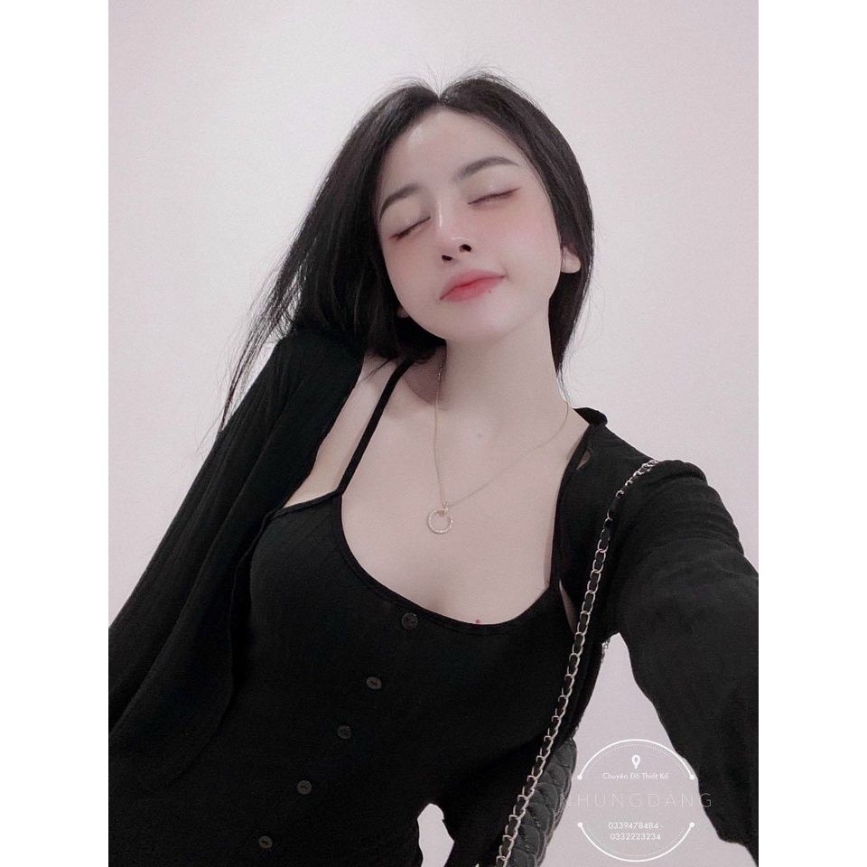 Đầm Body 2 Dây Phom Dài Kèm Áo Khoác Chất Thun Gân Thích Hợp Mặc Đi Tiệc Đi Làm Đi Chơi | BigBuy360 - bigbuy360.vn