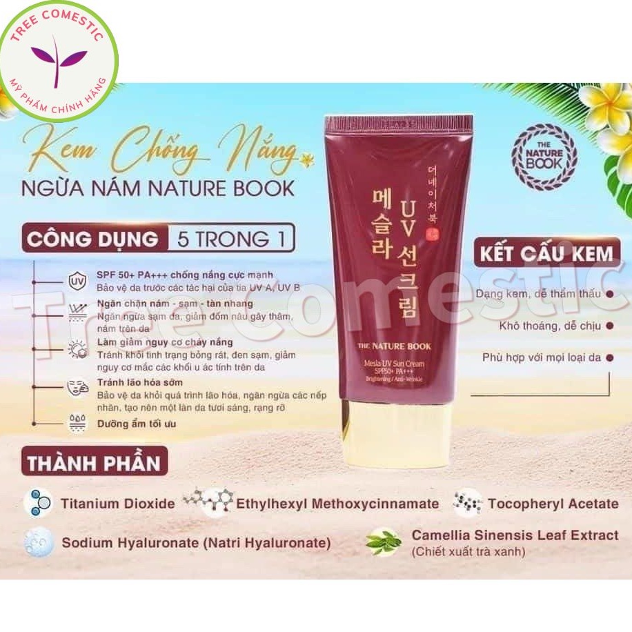 Kem Chống Nắng Ngừa Nám Spf50+ Pa+++, Mờ Thâm Sạm Đốm Nâu, Giữ Ẩm - Mesla Uv Sun Cream