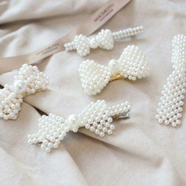 Kẹp Tóc Kim Loại Đính Hạt Giả Ngọc Trai Trendy