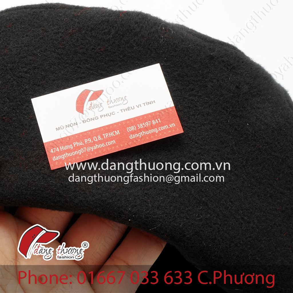 Mũ nồi beret Nỉ Dạ dày dặn ( không phải loại len mỏng) HÌNH THẬT màu ĐEN