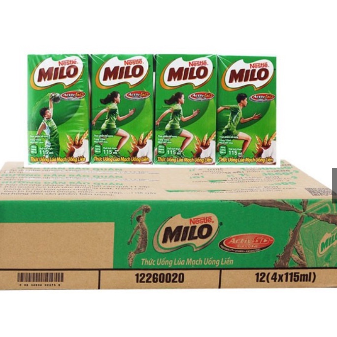 Thùng 48 hộp sữa Milo uống có đường loại 110/180ml