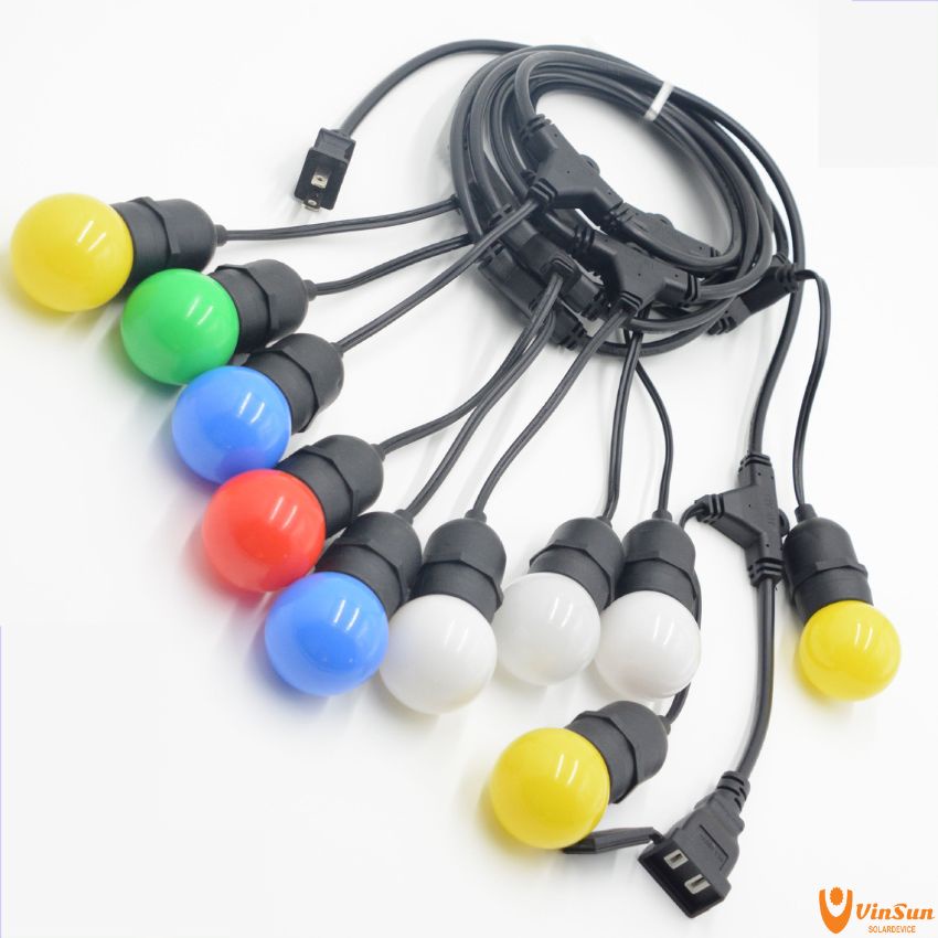 Dây Đèn Led Trang Trí Ngoài Trời Chống Nước Dây E27 Trang Trí Sân Vườn Quấn Cây Bóng Đa Sắc Màu 1W 3W, Vinsun