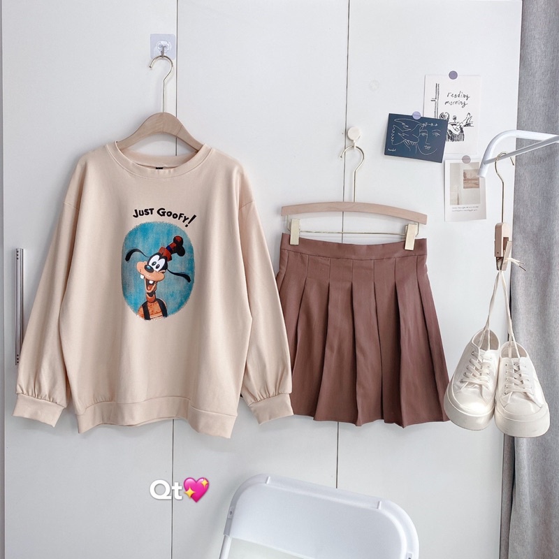 Sét áo thụng hình mix chân váy xếp ly cực đẹp