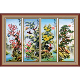 Tranh dán tường HD Xuân Hạ Thu Đông HUD0110 KT 100 x 60 cm